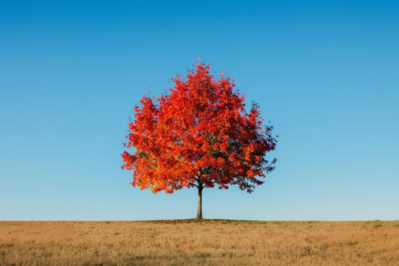 a lone maple tree